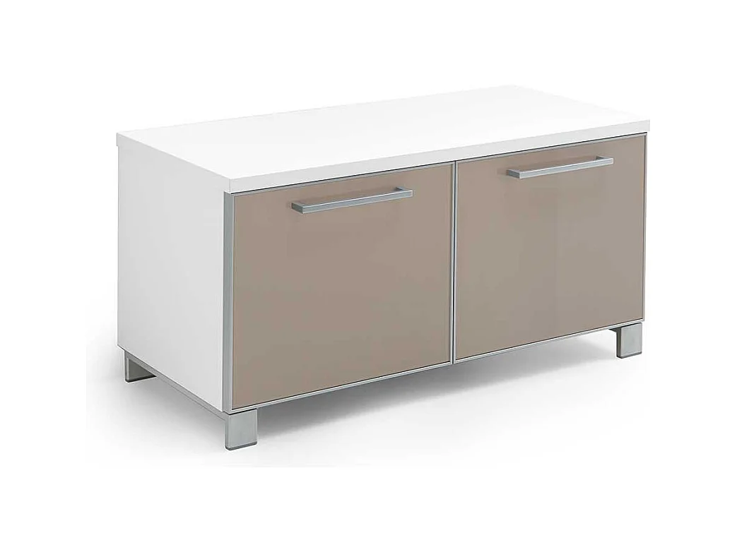 Dielenbank in Taupe Glas Weiß