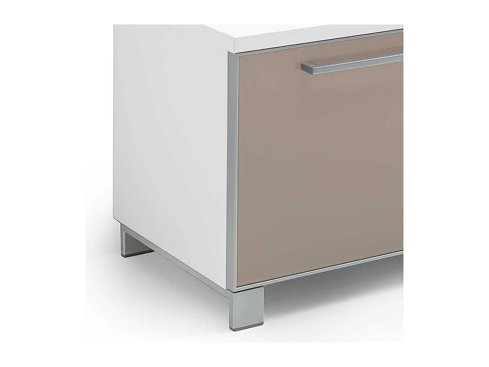 Dielenbank in Taupe Glas Weiß