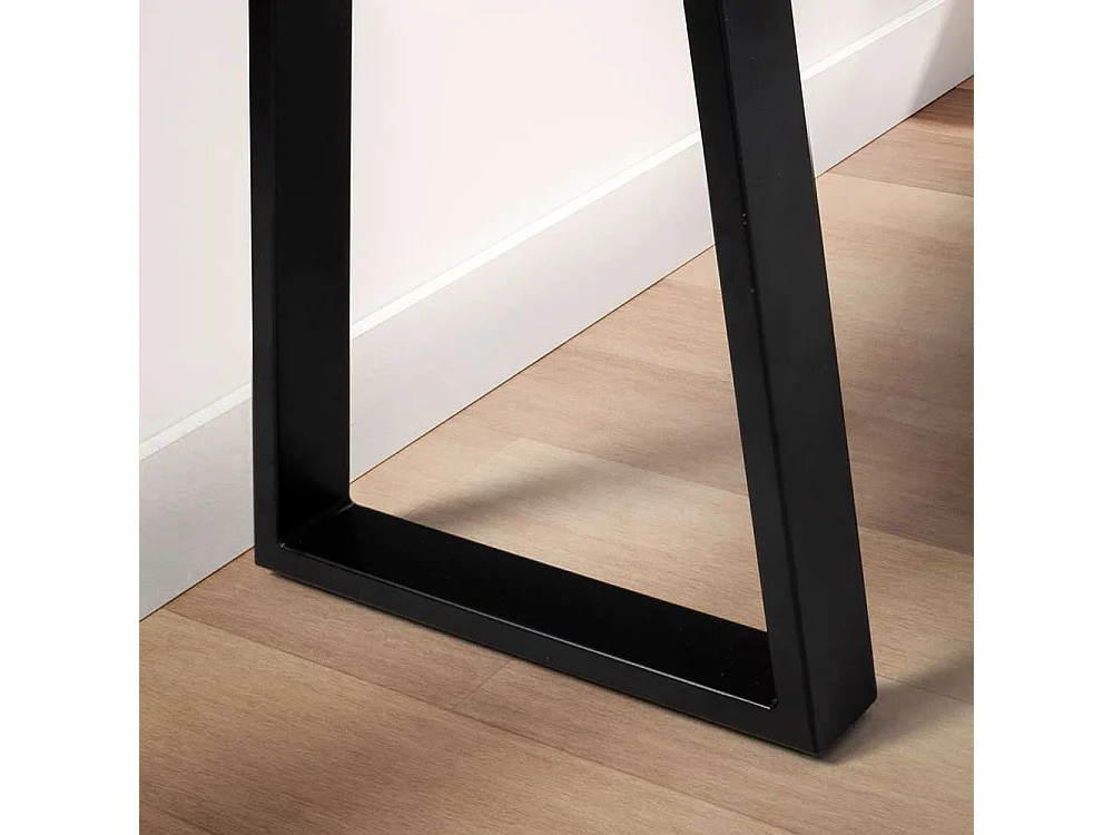 Sitzbank Bettbank aus Akazie Massivholz mit Bügelgestell aus Metall