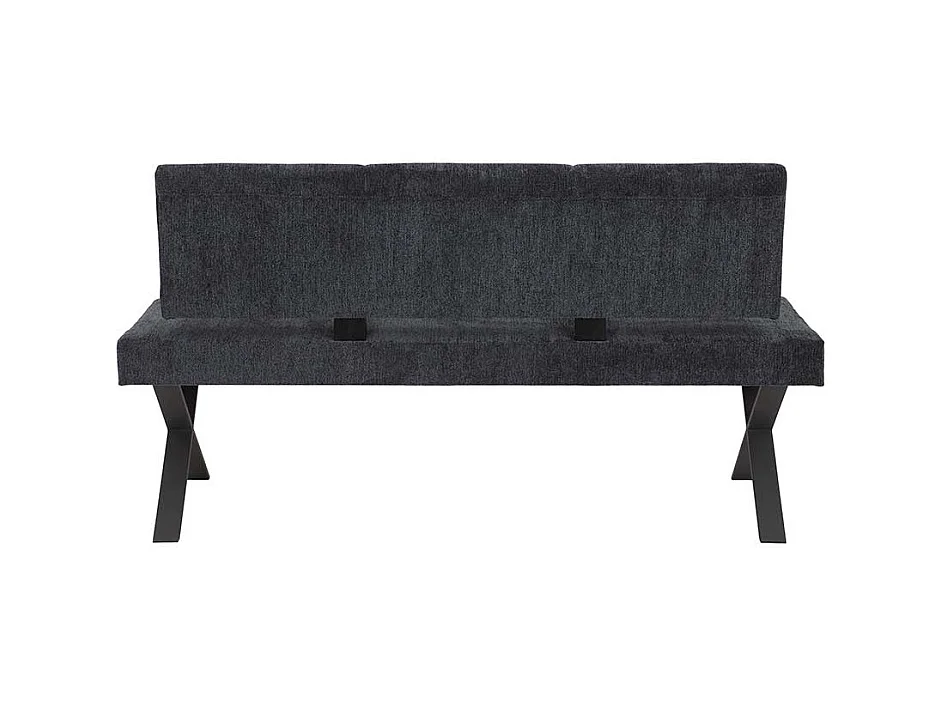 Polsterbank Anthrazit aus Chenillegewebe Metall