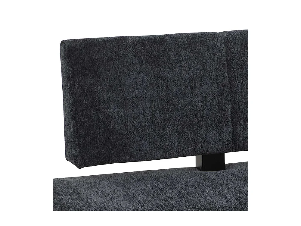 Polsterbank Anthrazit aus Chenillegewebe Metall