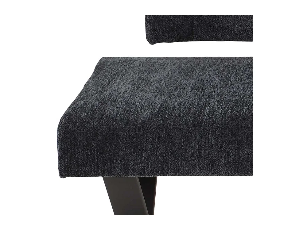 Polsterbank Anthrazit aus Chenillegewebe Metall