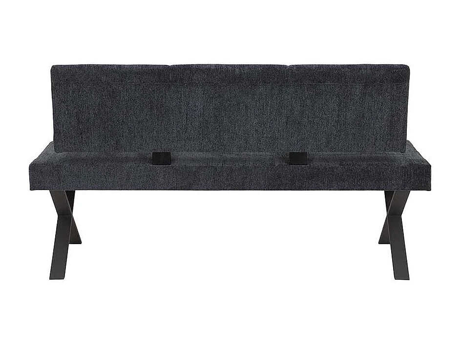 Polsterbank Anthrazit aus Chenillegewebe Metall