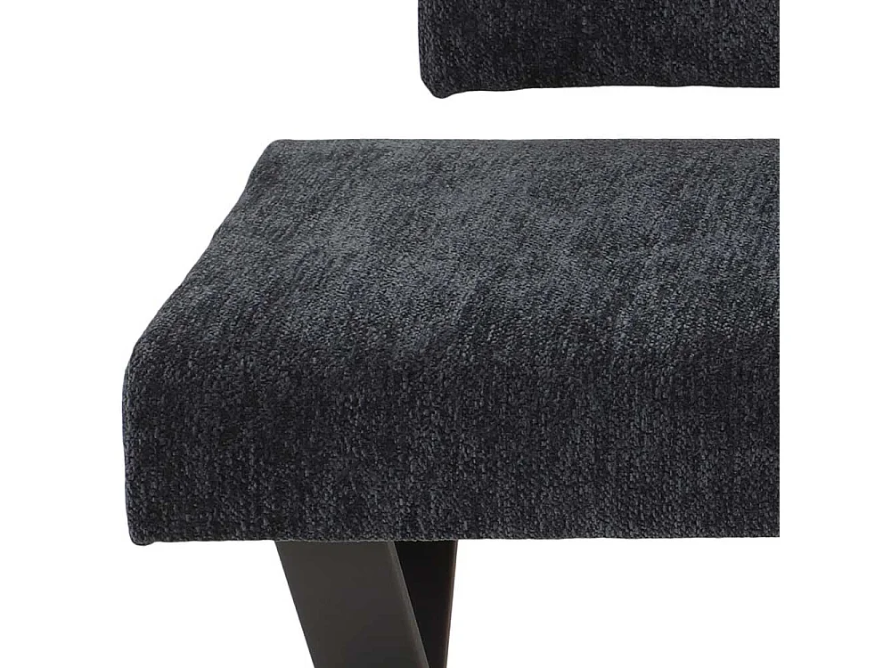 Polsterbank Anthrazit aus Chenillegewebe Metall