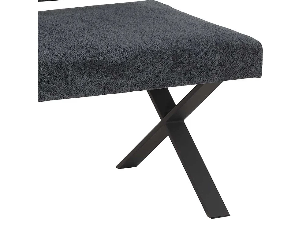 Polsterbank Anthrazit aus Chenillegewebe Metall