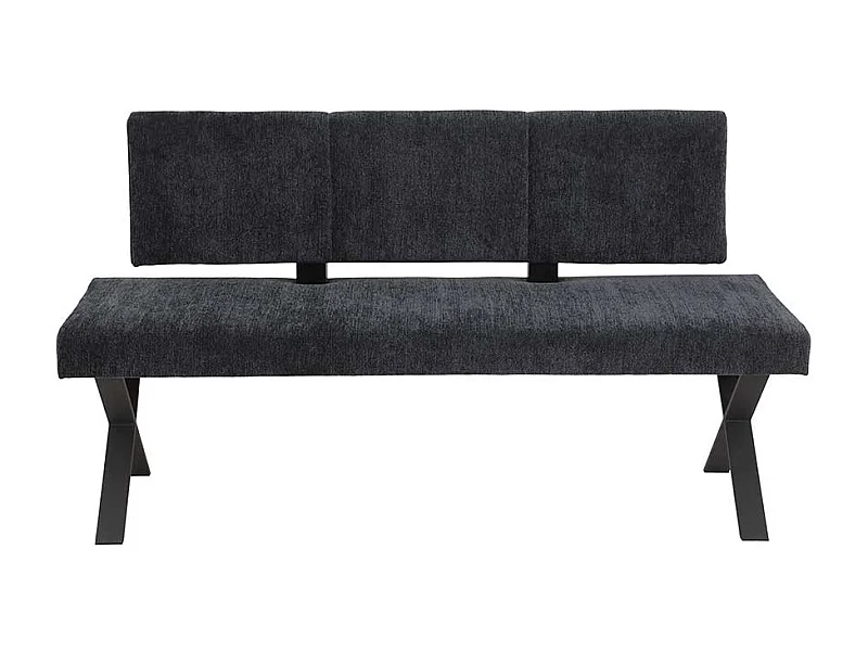 Polsterbank Anthrazit aus Chenillegewebe Metall