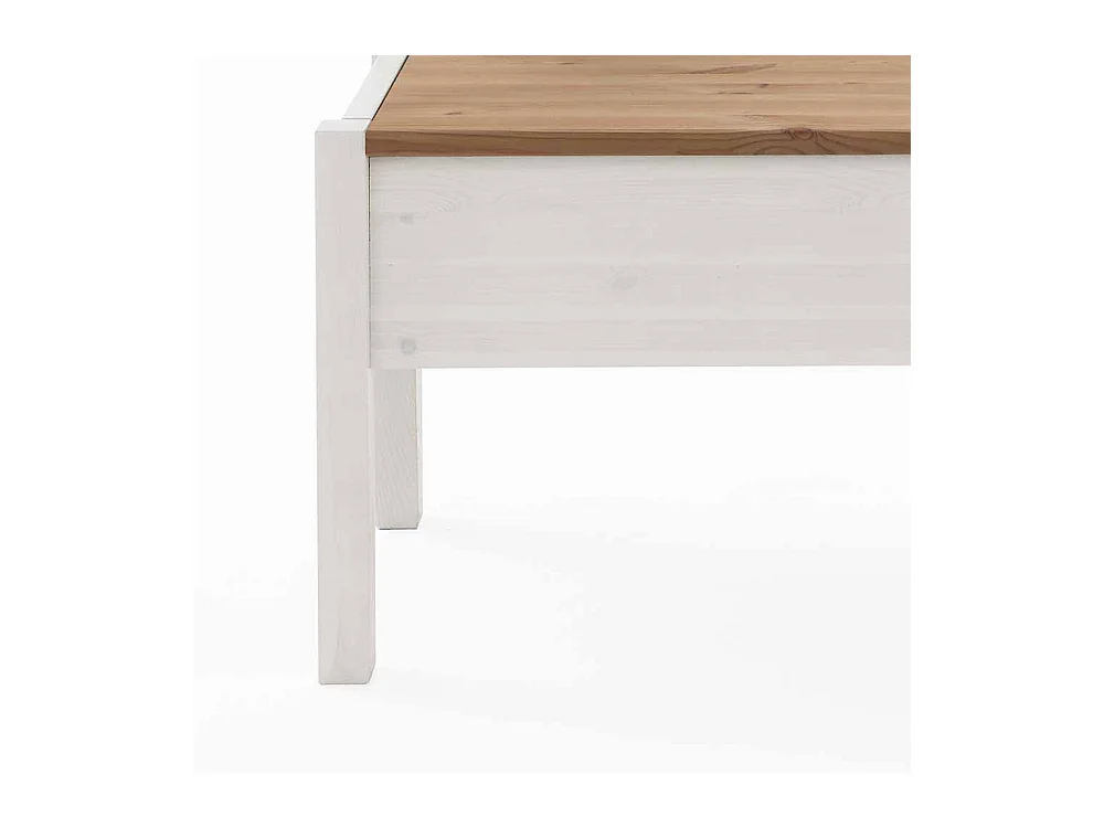 Massivholz Sitzbank in Weiß Kiefer Stauraum