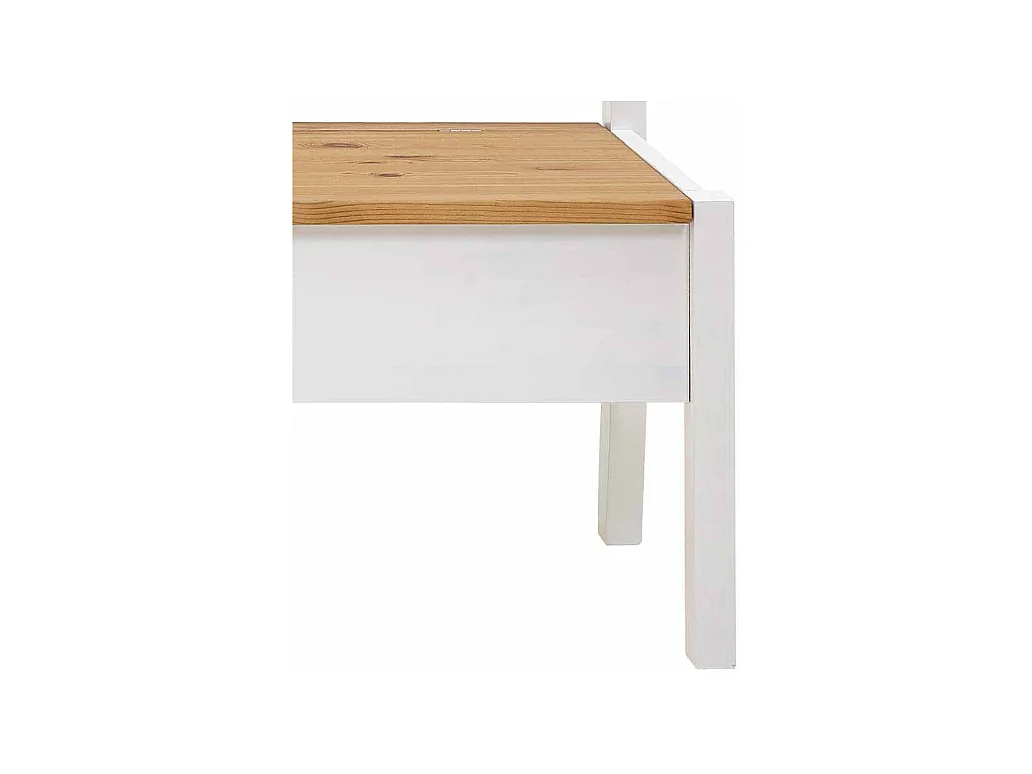 Sitzbank mit Truhe Weiß Kiefer massiv