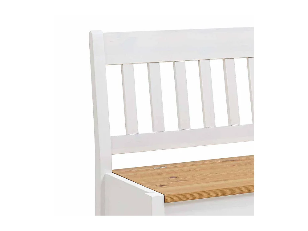 Sitzbank mit Truhe Weiß Kiefer massiv