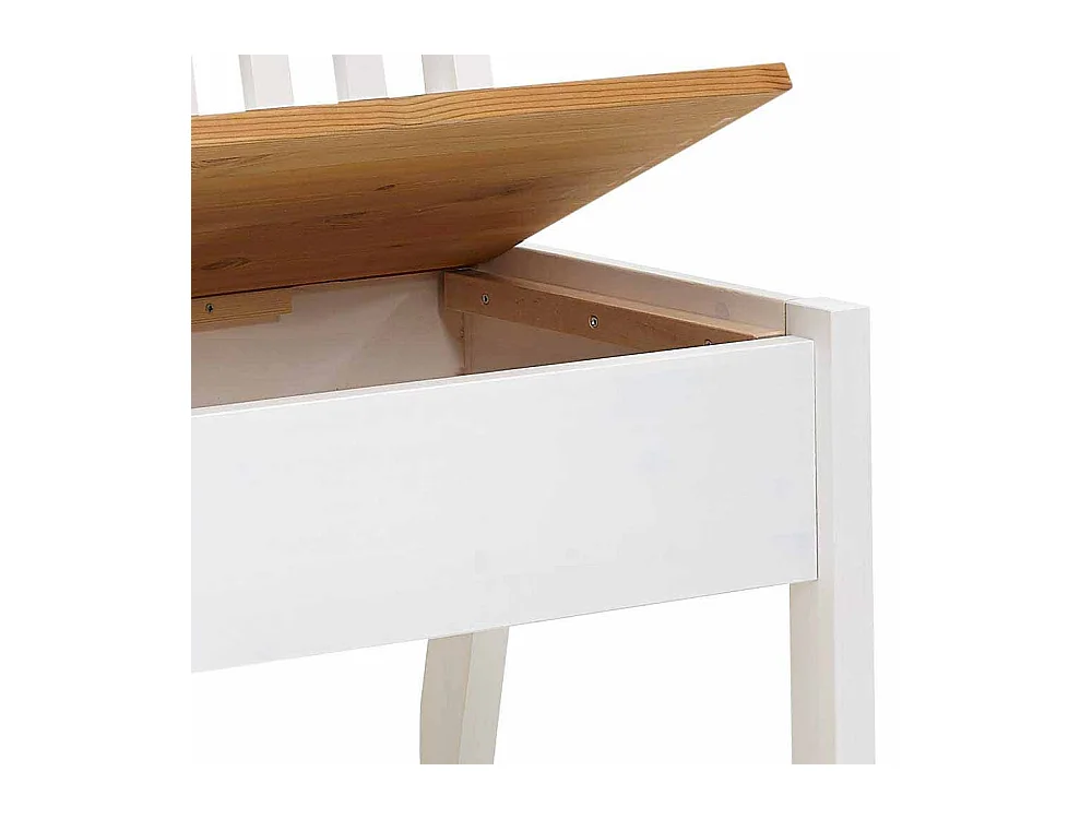 Sitzbank mit Truhe Weiß Kiefer massiv