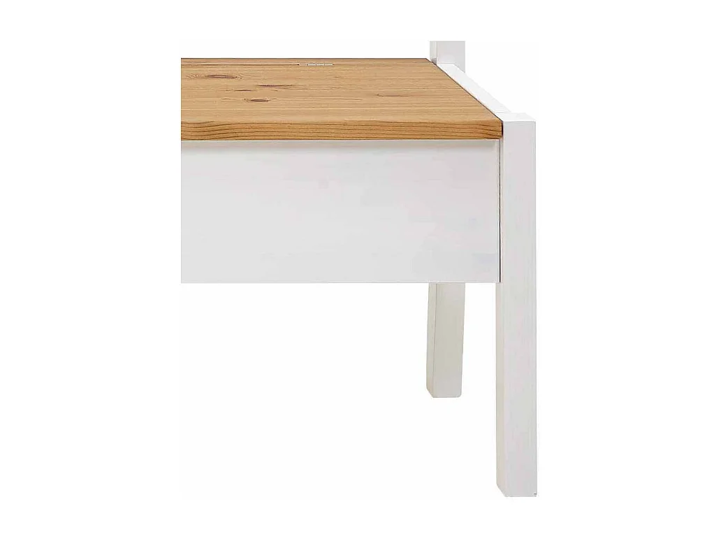 Sitzbank mit Truhe Weiß Kiefer massiv