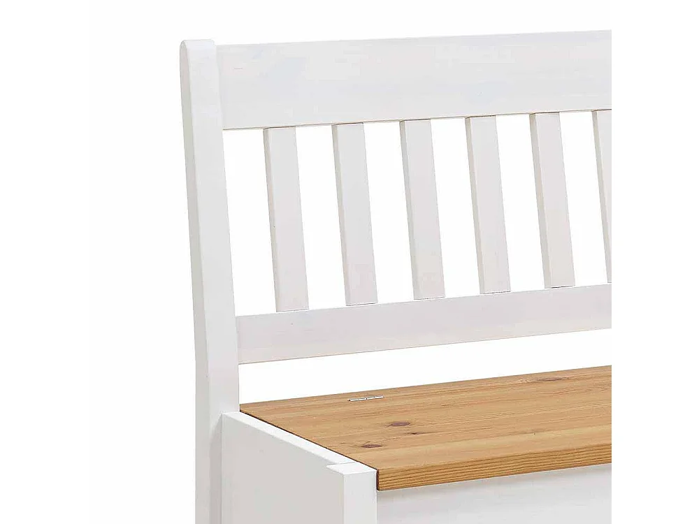 Sitzbank mit Truhe Weiß Kiefer massiv