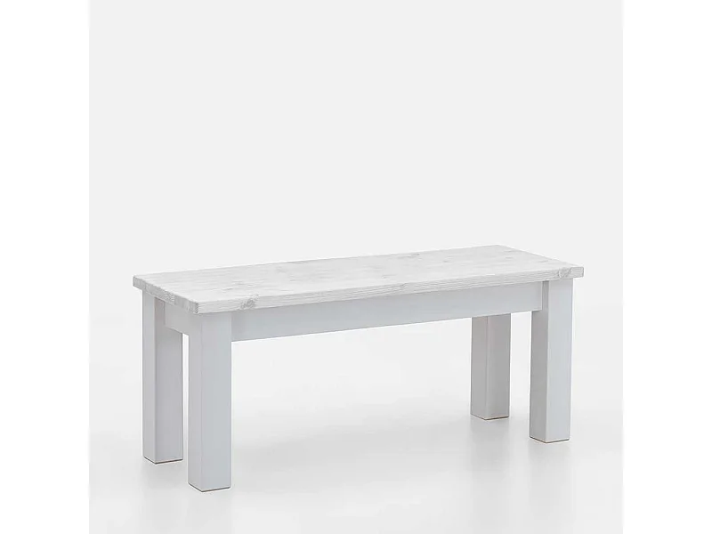 Weiße Landhaus Küchenbank ohne Lehne Kiefer Massivholz