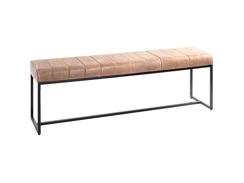 Bettbank im Industry und Loft Stil Echtleder und Metall