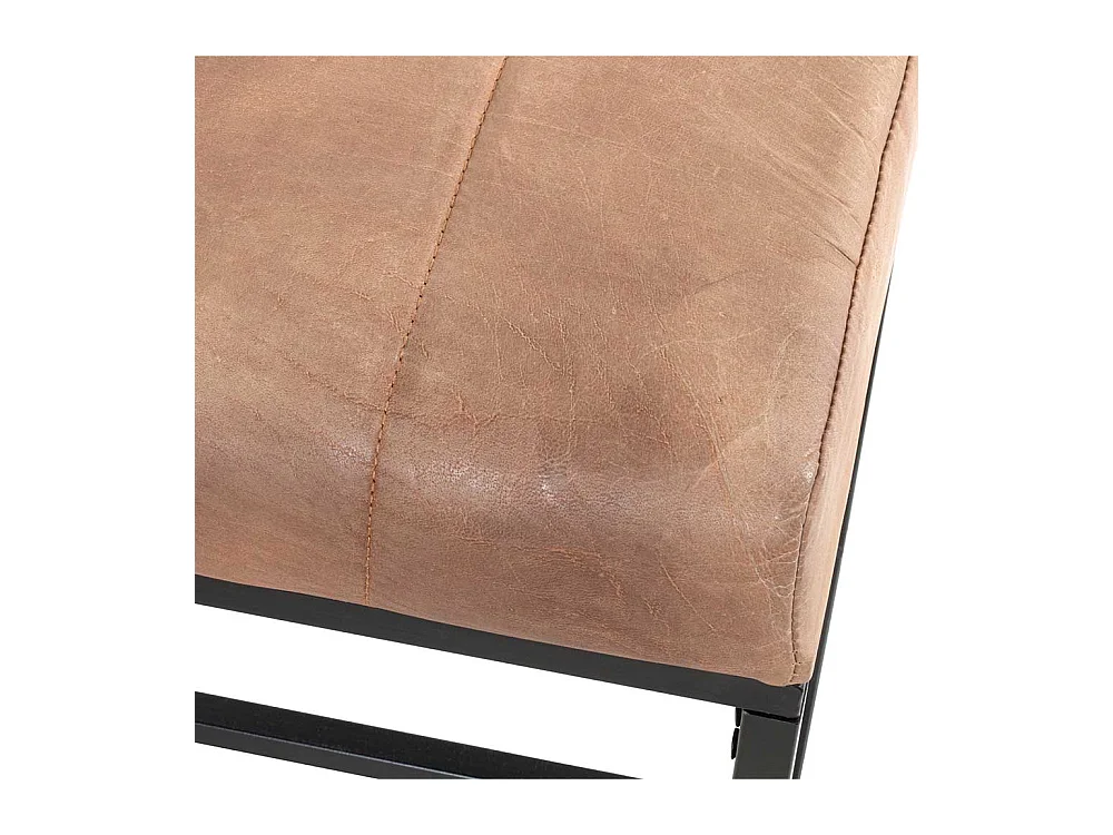 Bettbank im Industry und Loft Stil Echtleder und Metall