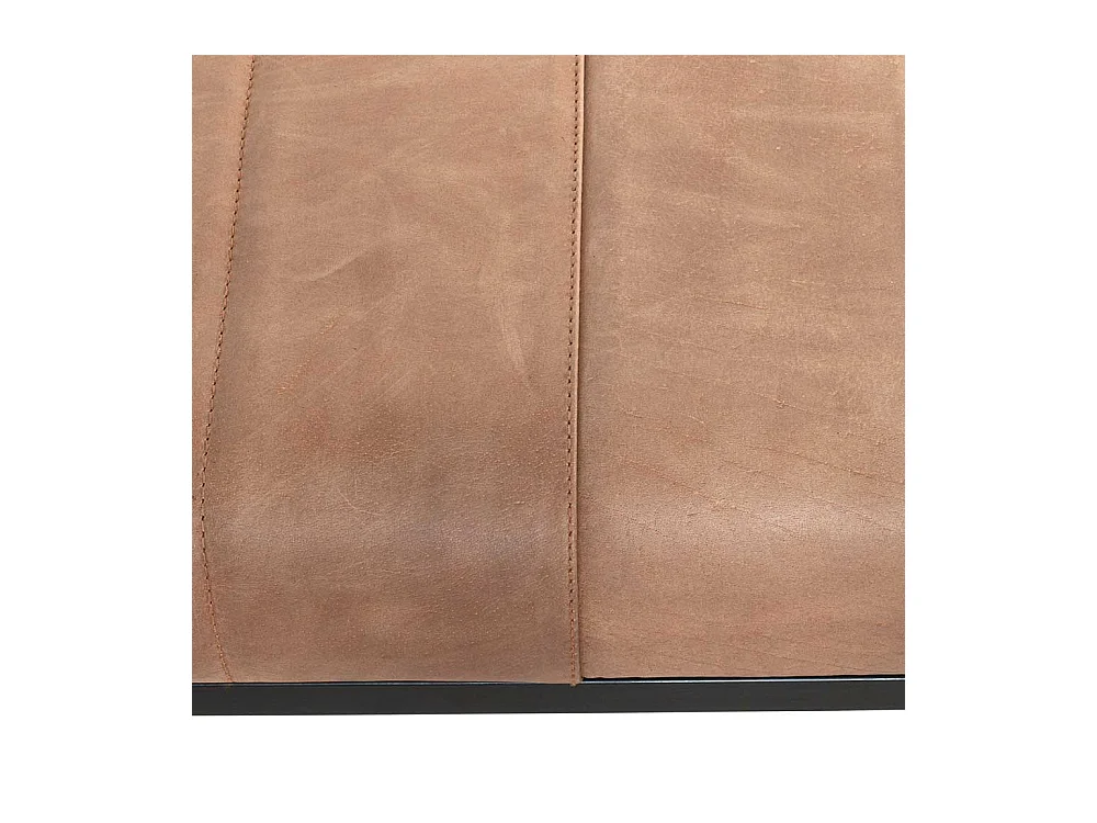 Bettbank im Industry und Loft Stil Echtleder und Metall