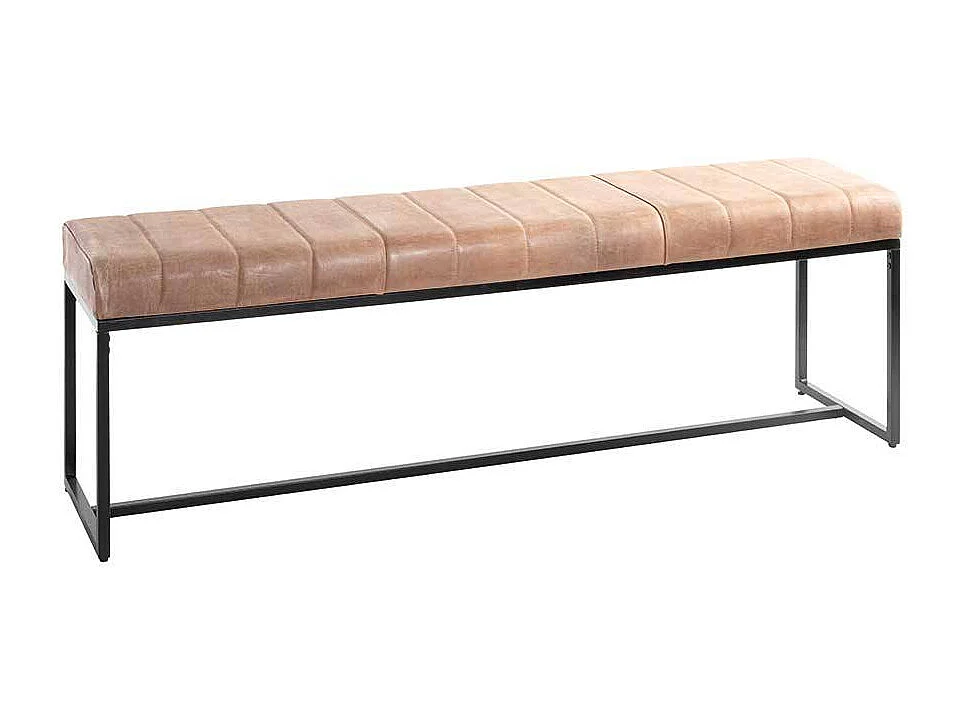 Bettbank im Industry und Loft Stil Echtleder und Metall