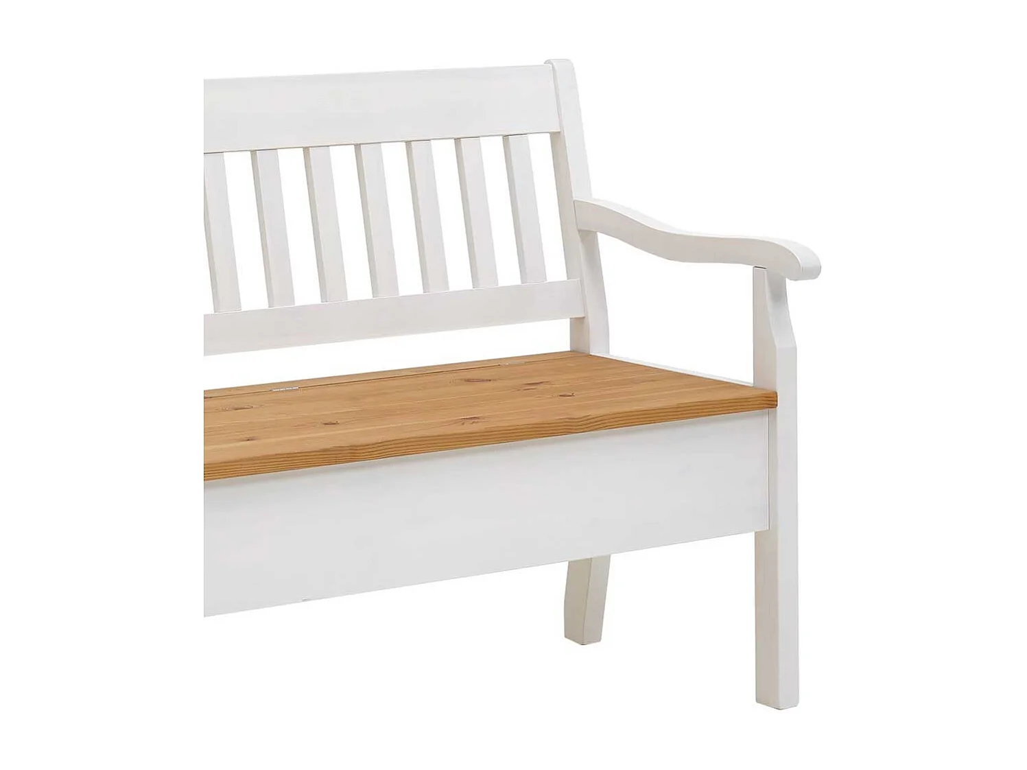 Landhaus Esszimmerbank in Weiß Stauraum