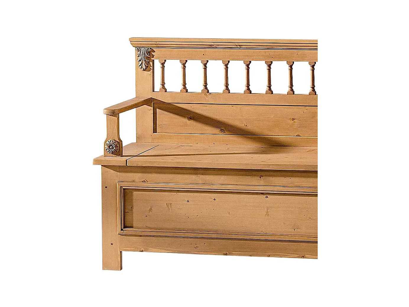 Holzbank aus Fichte Massivholz mit Stauraum