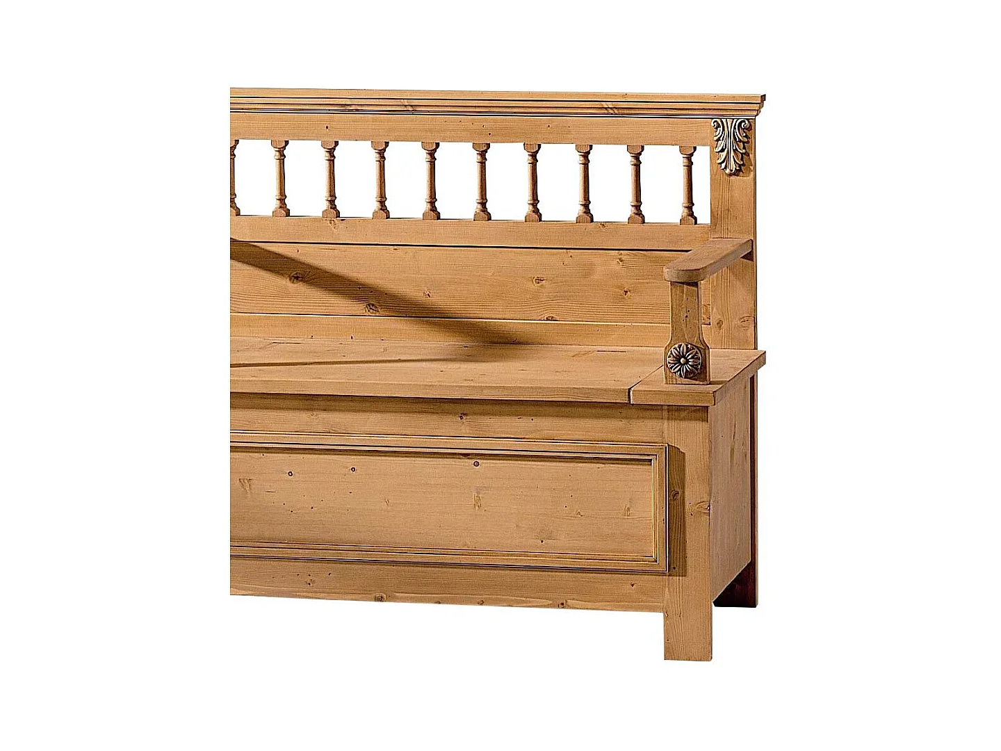 Holzbank aus Fichte Massivholz mit Stauraum