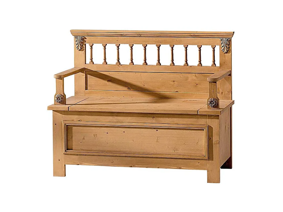 Holzbank aus Fichte Massivholz mit Stauraum