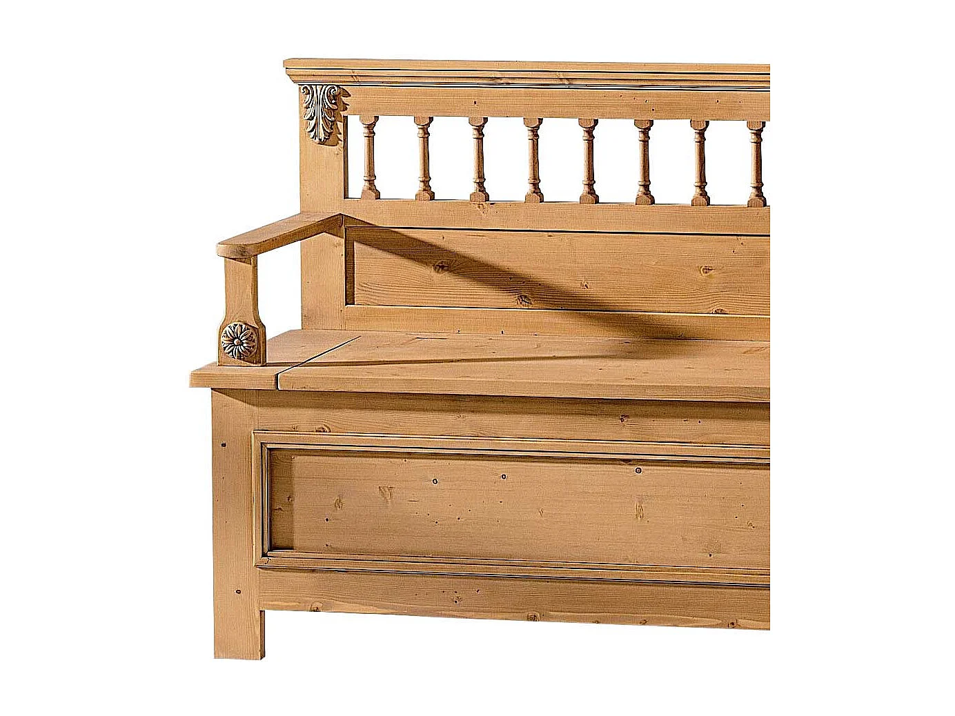 Holzbank aus Fichte Massivholz mit Stauraum