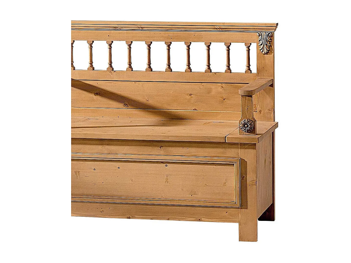 Holzbank aus Fichte Massivholz mit Stauraum