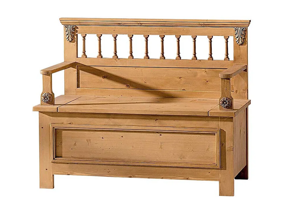 Holzbank aus Fichte Massivholz mit Stauraum