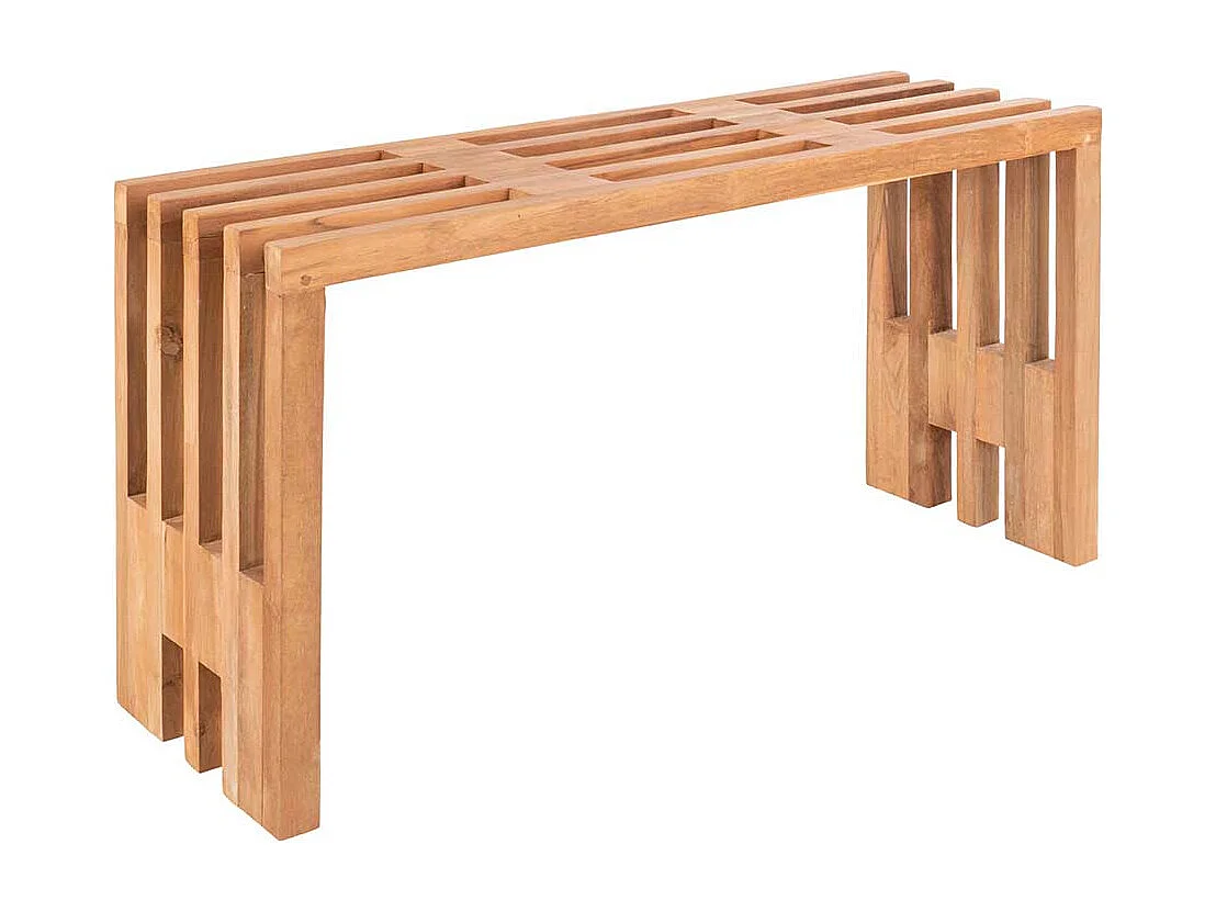Holz Sitzbank aus Teak Massivholz Skandi Design