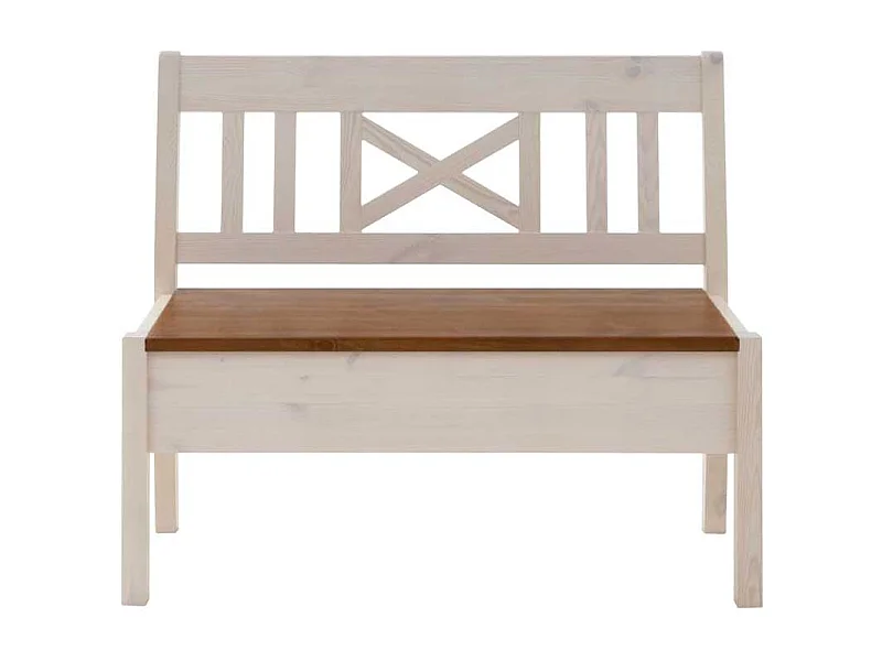 Landhaus Essbank in Weiß Bernsteinfarben Stauraum