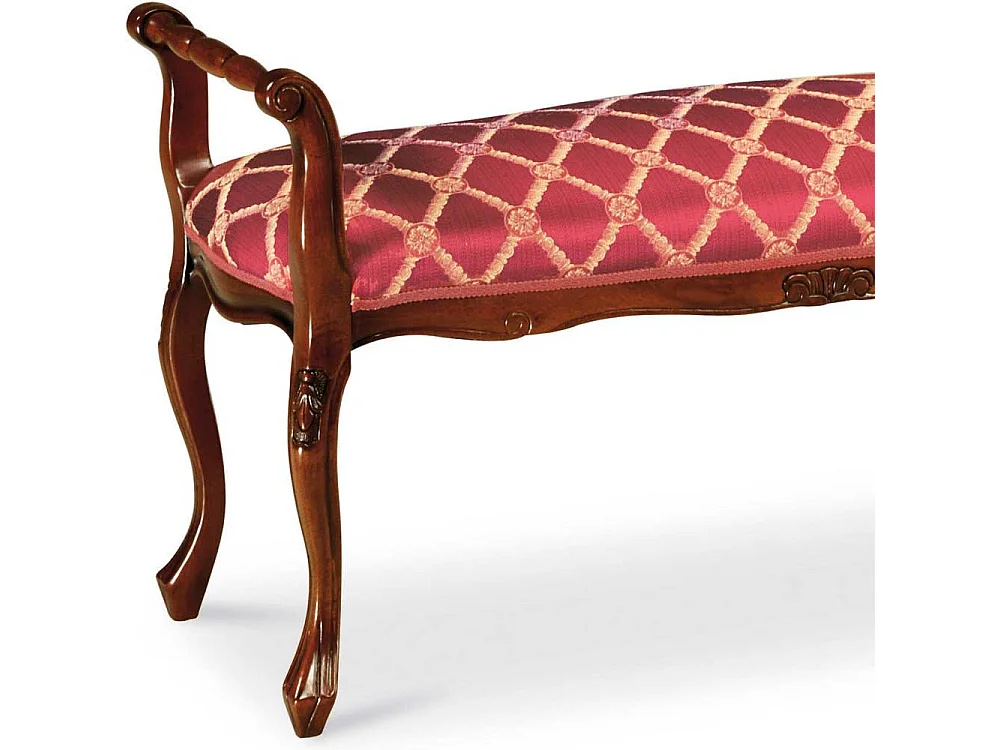 Sitzbank im italienischen Design Rot und Nussbaumfarben