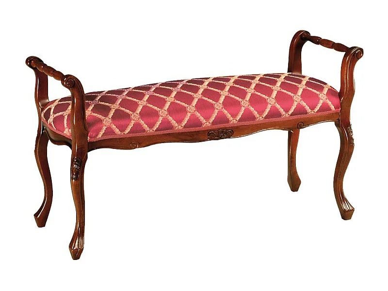 Sitzbank im italienischen Design Rot und Nussbaumfarben