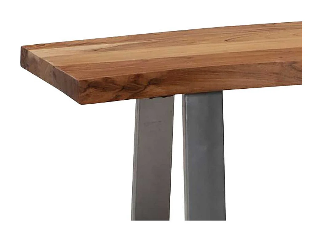 Esszimmerbank Sitzbank aus Metall und Akazie Massivholz