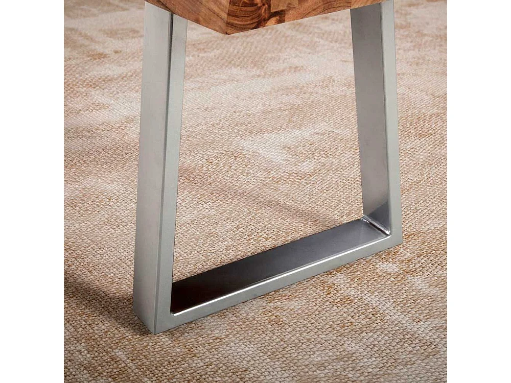 Esszimmerbank Sitzbank aus Metall und Akazie Massivholz