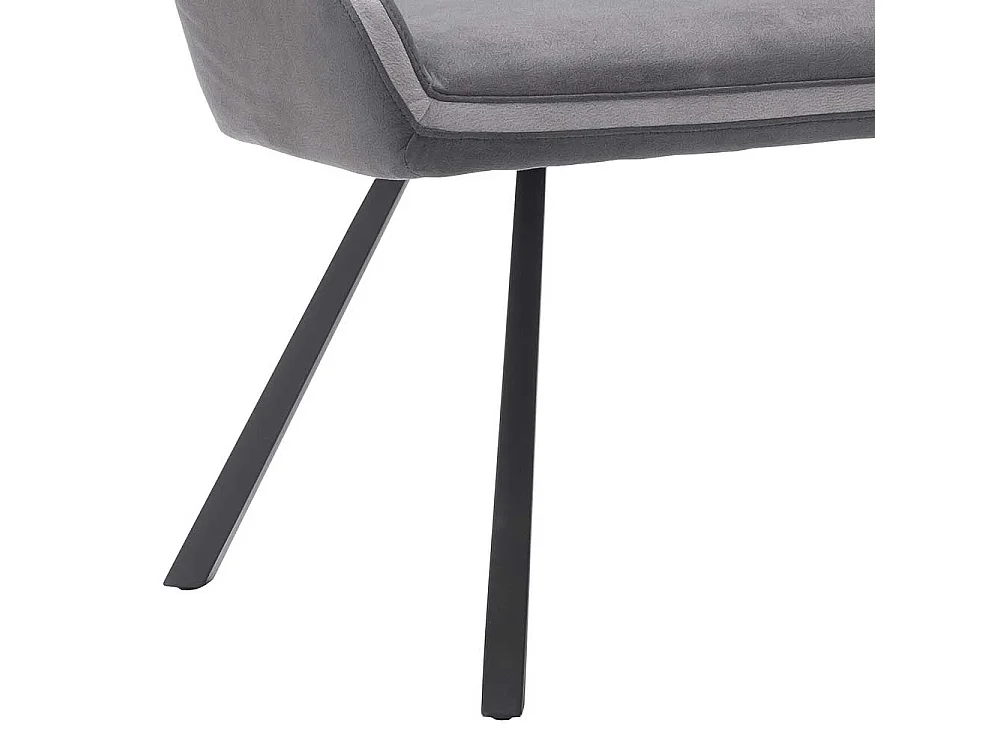 Polstersitzbank in Dunkelgrau und Anthrazit Vierfußgestell aus Metall