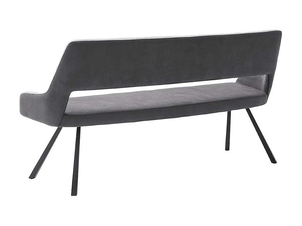 Polstersitzbank in Dunkelgrau und Anthrazit Vierfußgestell aus Metall