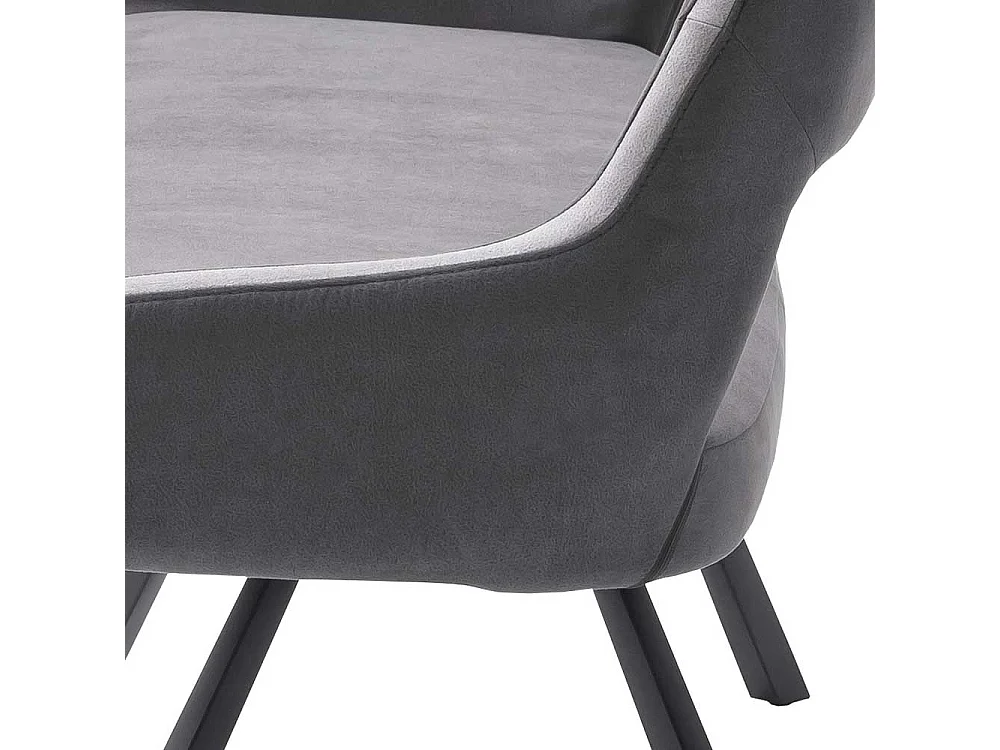 Polstersitzbank in Dunkelgrau und Anthrazit Vierfußgestell aus Metall