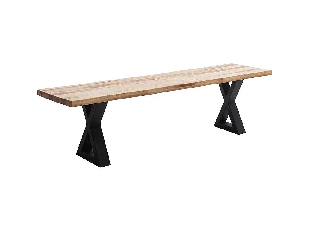 Massivholzbank Esszimmerbank aus Zerreiche Massivholz im Industry und Loft Stil