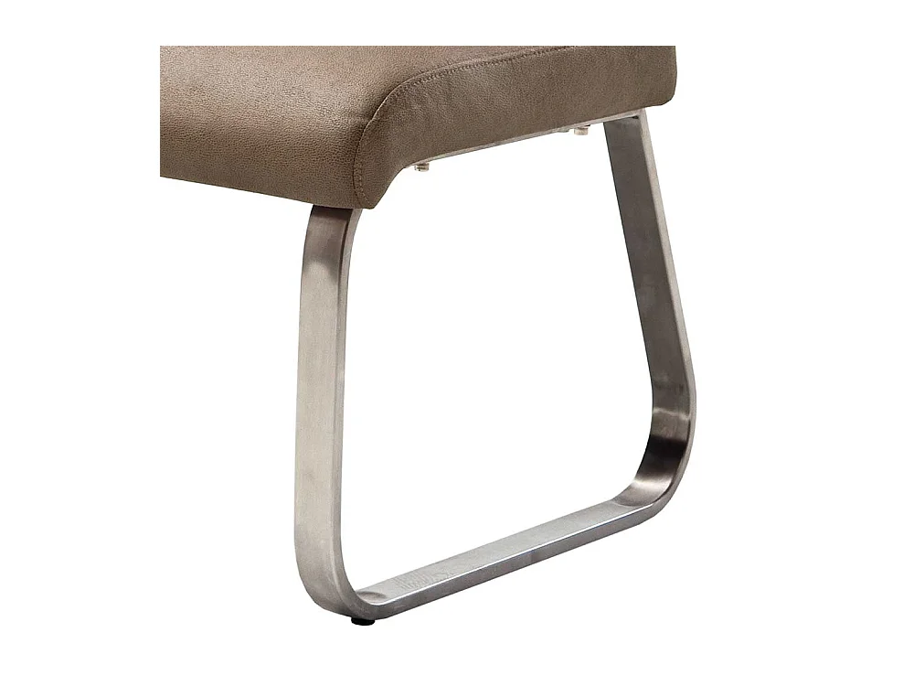 Esszimmersitzbank in Beige Microfaser Bügelgestell aus Edelstahl