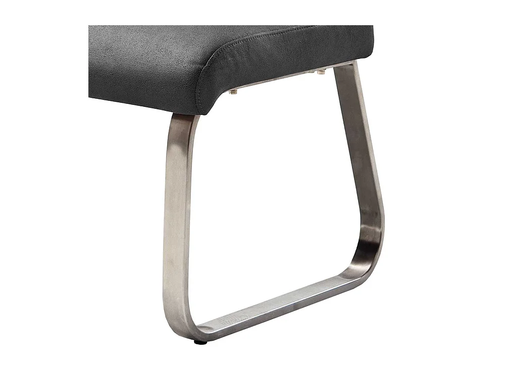 Essbank in Dunkelgrau Microfaser Bügelgestell aus Edelstahl