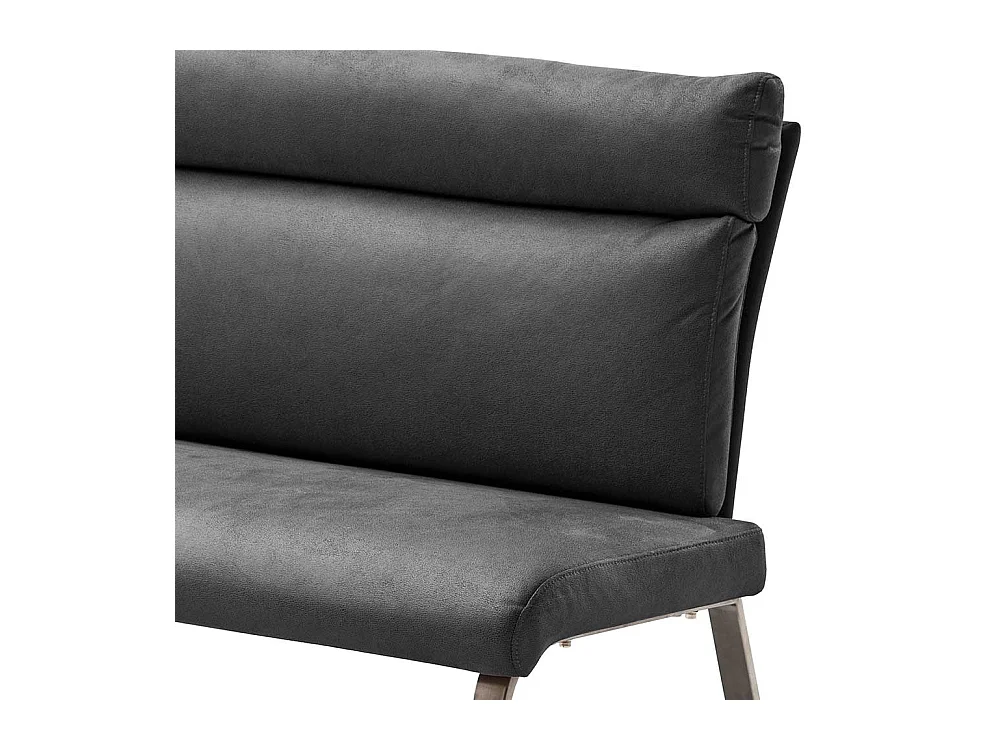 Essbank in Dunkelgrau Microfaser Bügelgestell aus Edelstahl