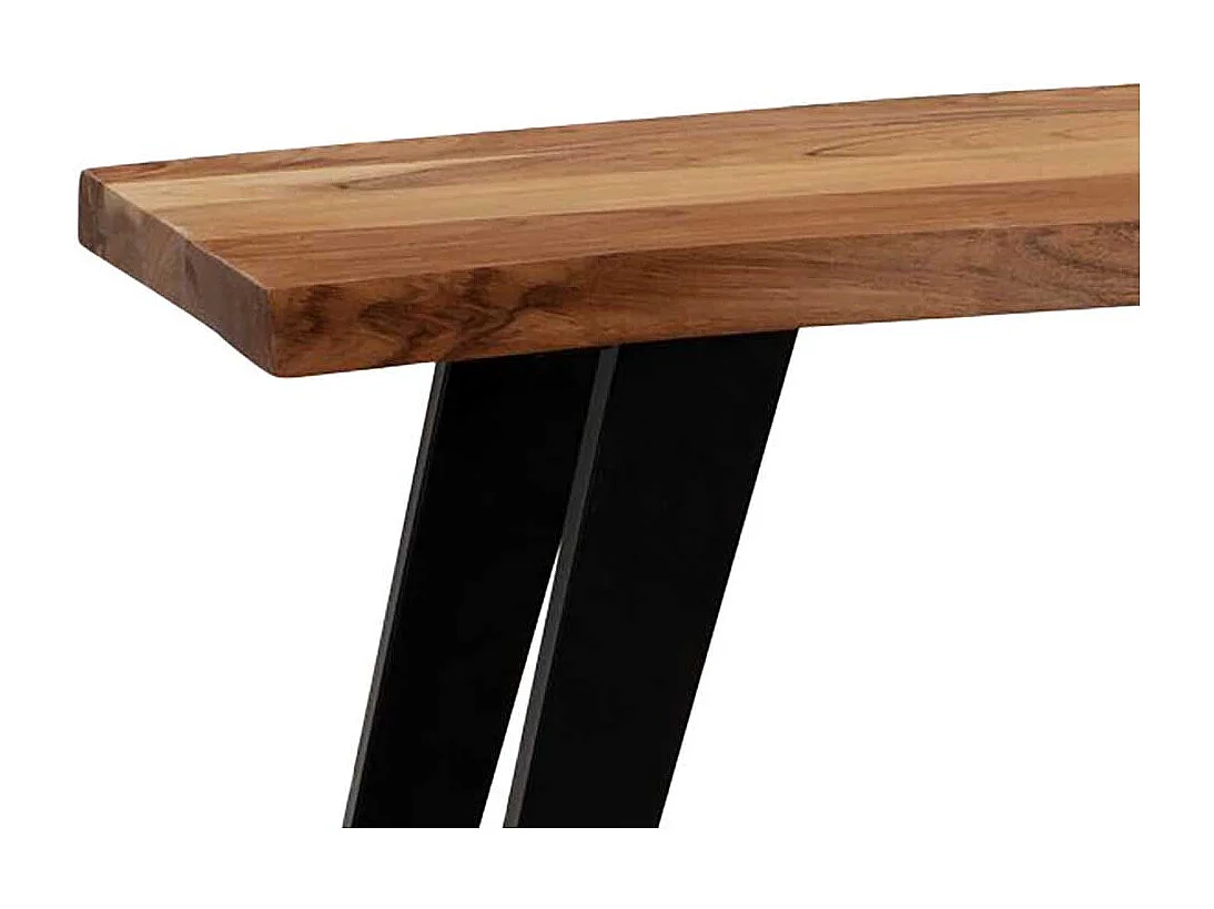 Sitzbank Holzbank aus Akazie Massivholz mit natürlicher Baumkante