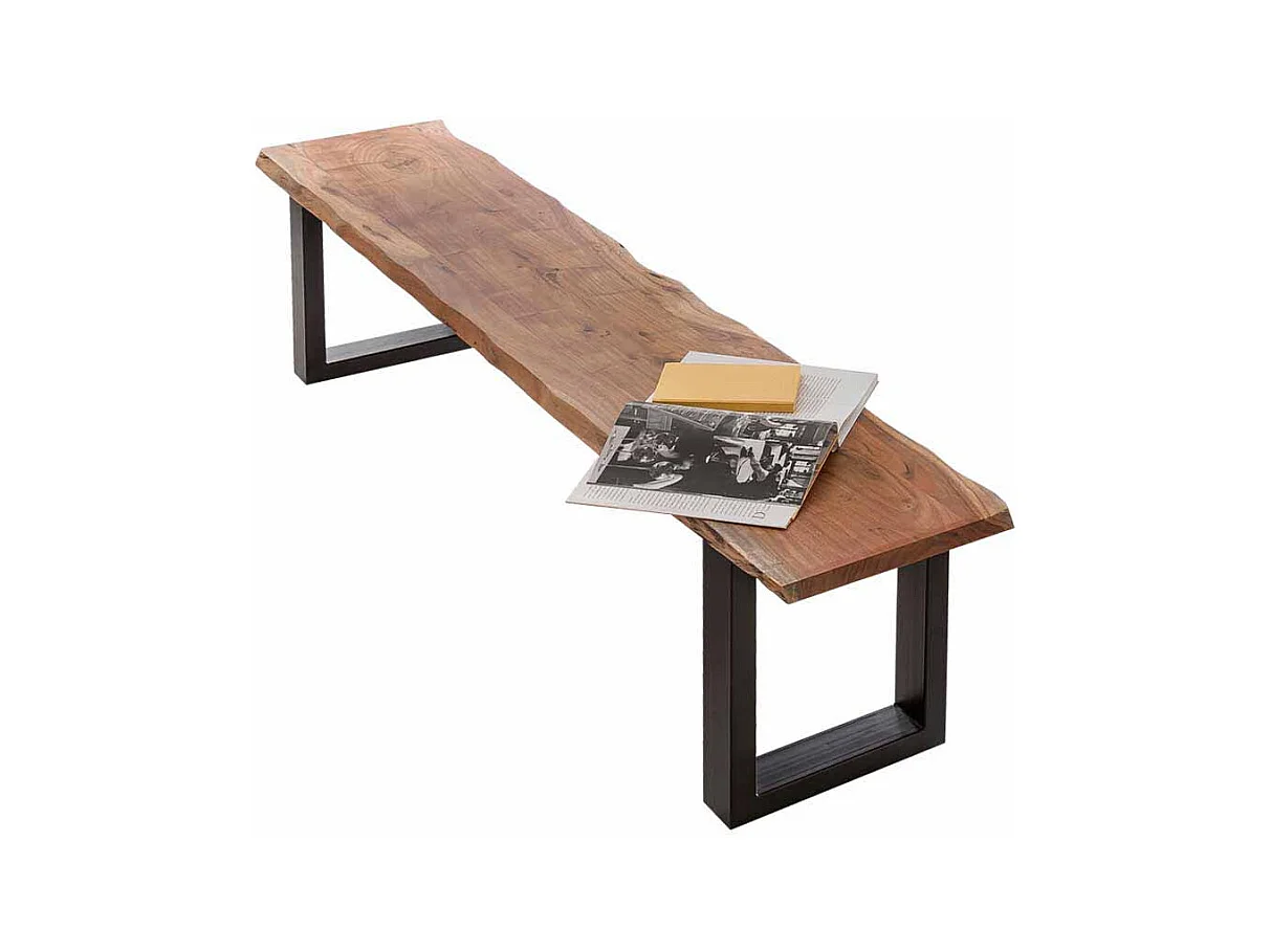 Esszimmer Sitzbank mit Baumkante Akazie Massivholz