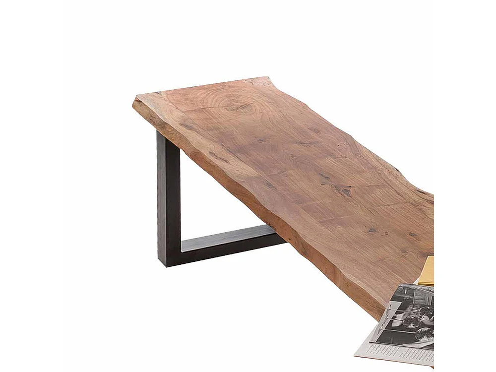 Esszimmer Sitzbank mit Baumkante Akazie Massivholz