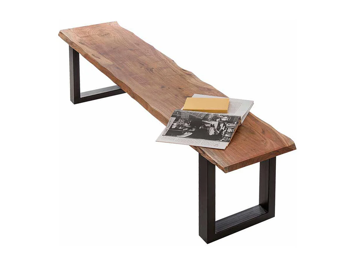 Esszimmer Sitzbank mit Baumkante Akazie Massivholz