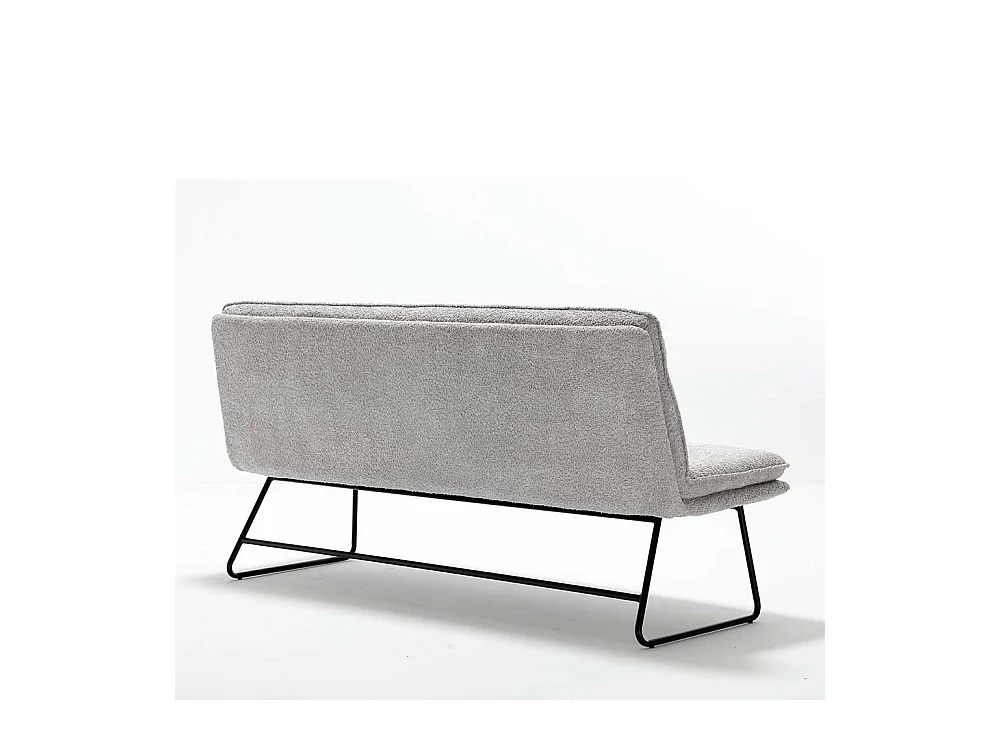 Graue Boucle Polsterbank in modernem Design 180 cm breit