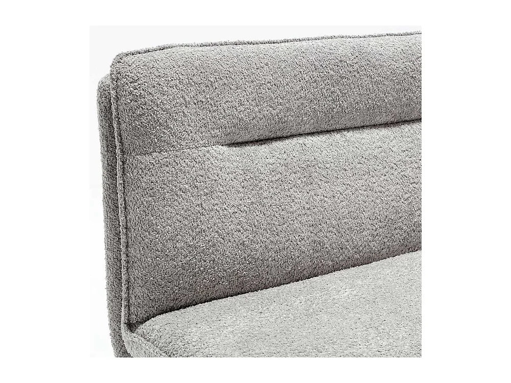 Graue Boucle Polsterbank in modernem Design 180 cm breit