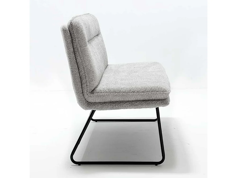 Graue Boucle Polsterbank in modernem Design 180 cm breit