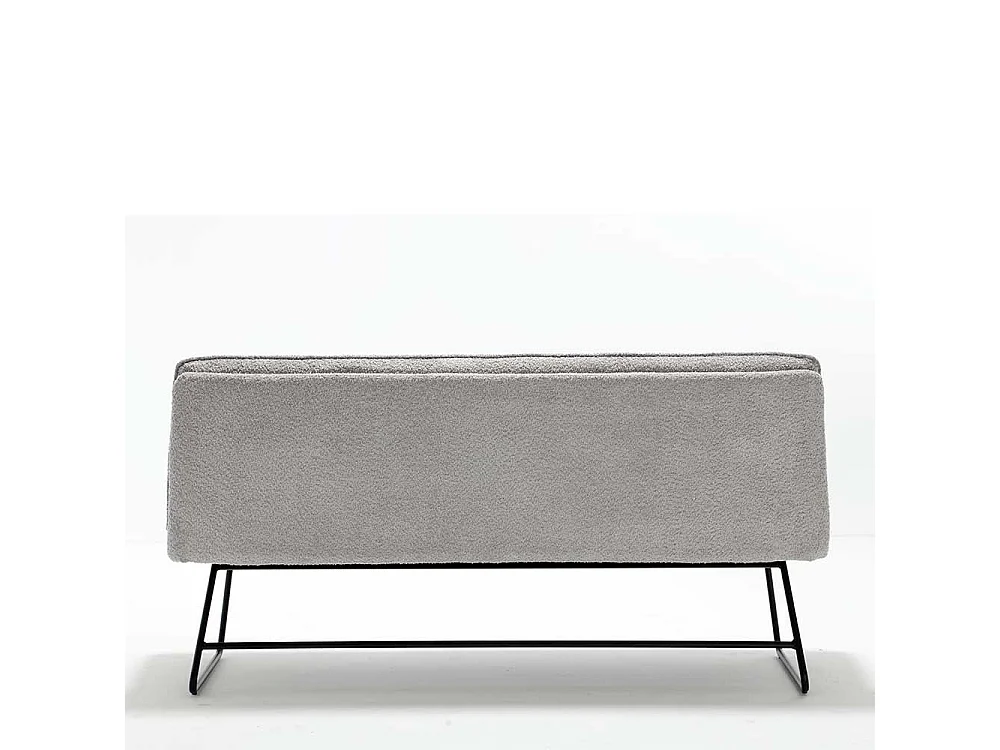 Graue Boucle Polsterbank in modernem Design 180 cm breit