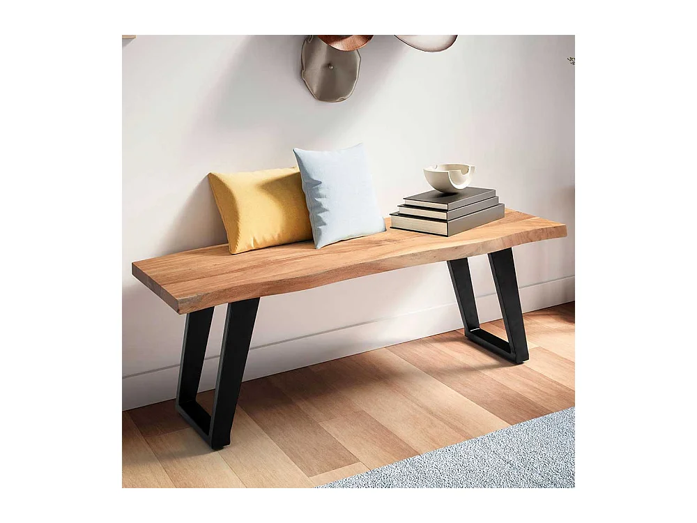 Garderoben Bank Flurbank aus Akazie Massivholz und Metall